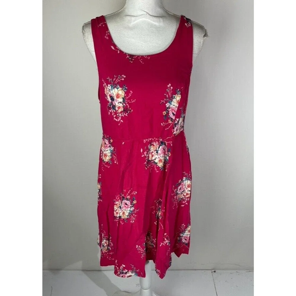 Torrid Womans‎ Sz 0 12 Floral Dress Sz Pink Tie Back Open Cutout